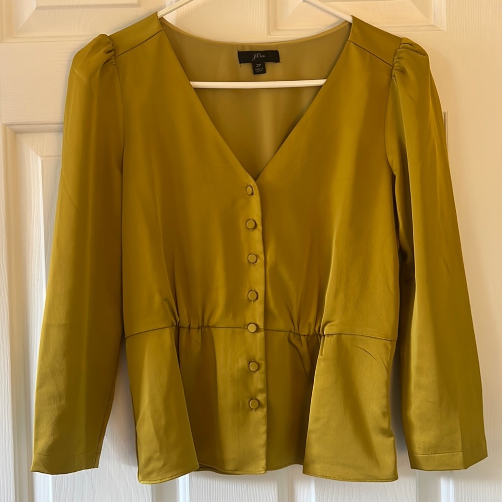 J. Crew mustard yellow blouse